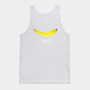 Smile - banana in watercolors - black Tank Top